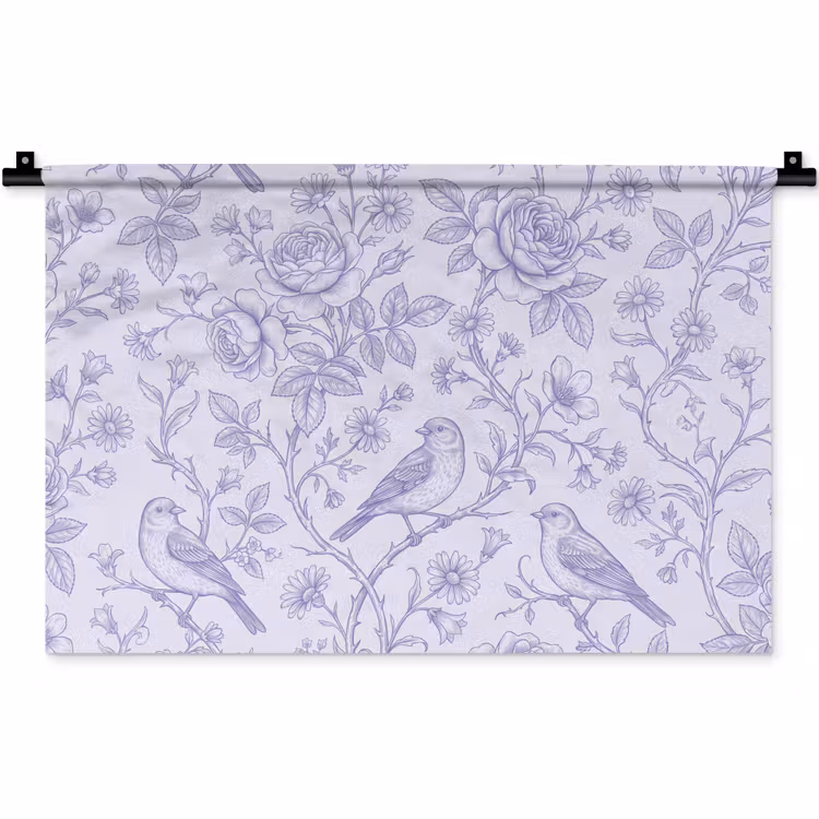 Wandteppich - Blumen – Vogel – Zeichnung — 1