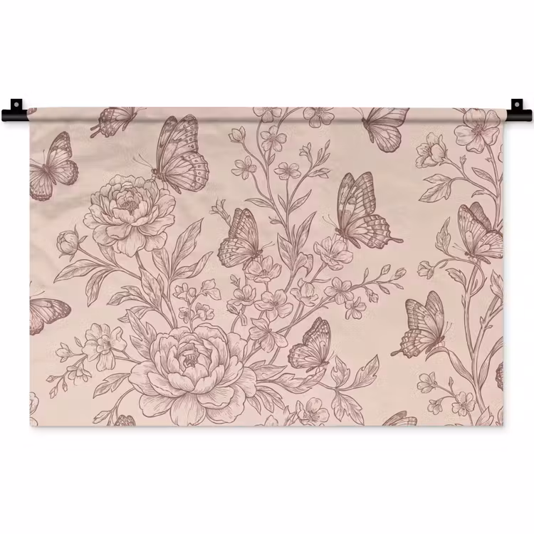 Wandteppich - Schmetterling – Blumen – Muster — 1