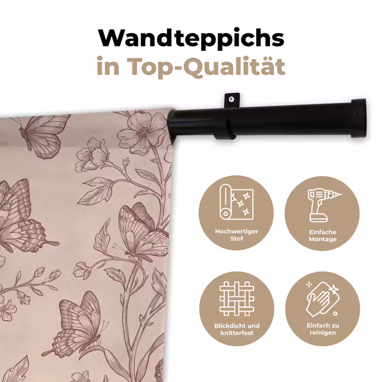 Wandteppich - Schmetterling – Blumen – Muster — 7