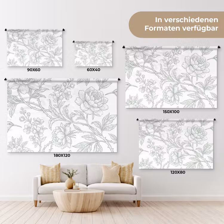 Wandteppich - Vogel – Blumen – Natur — 8