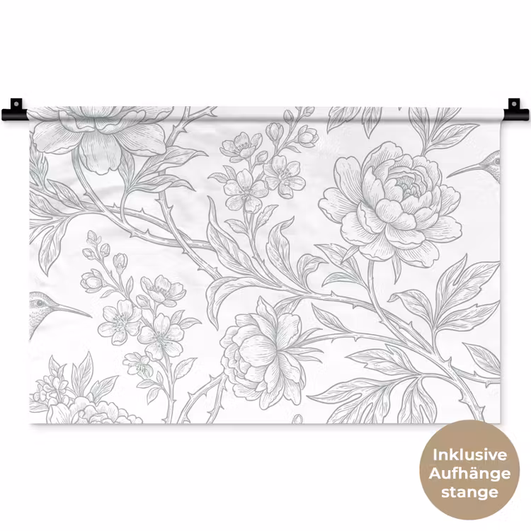 Wandteppich - Vogel – Blumen – Natur — 9