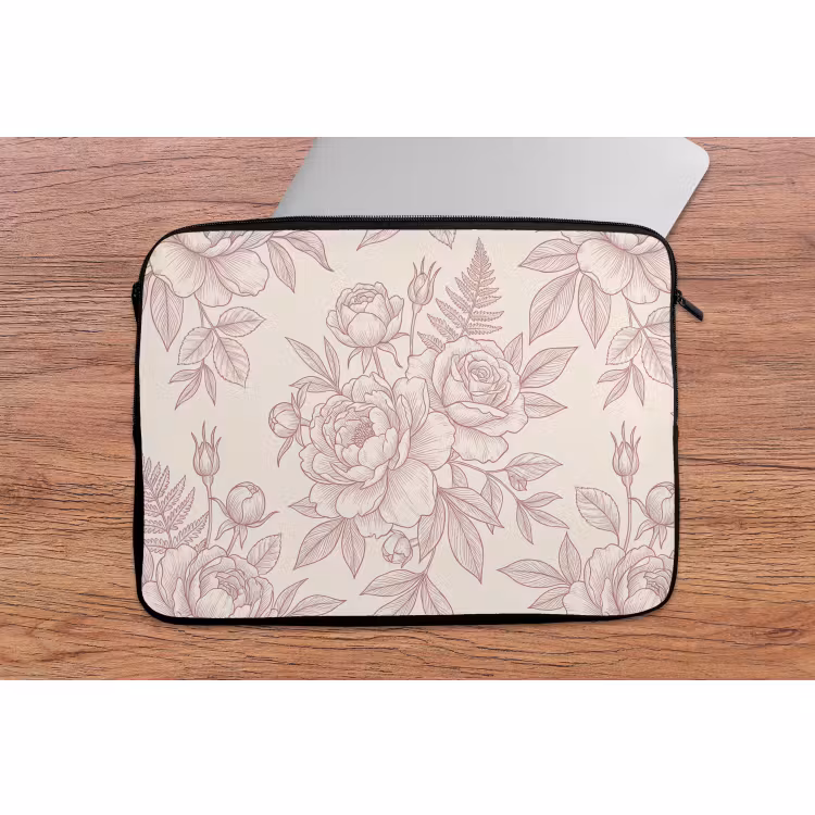 Laptop hülle - Blumen – Strichzeichnung – Botanisch — 2