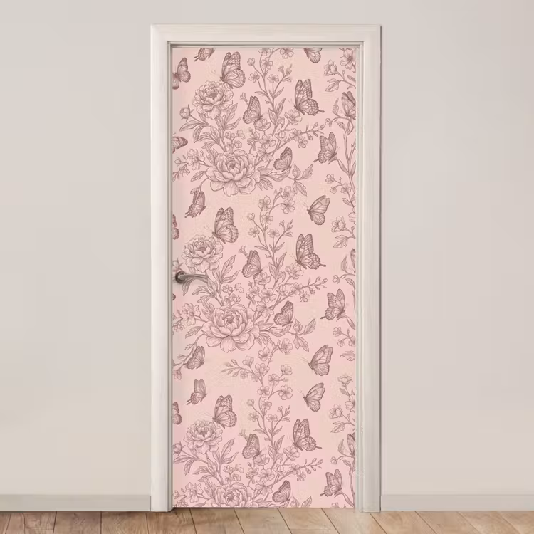 Türtapete - Schmetterling – Blumen – Muster — 1