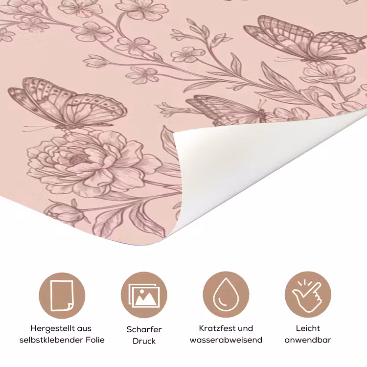 Türtapete - Schmetterling – Blumen – Muster — 8