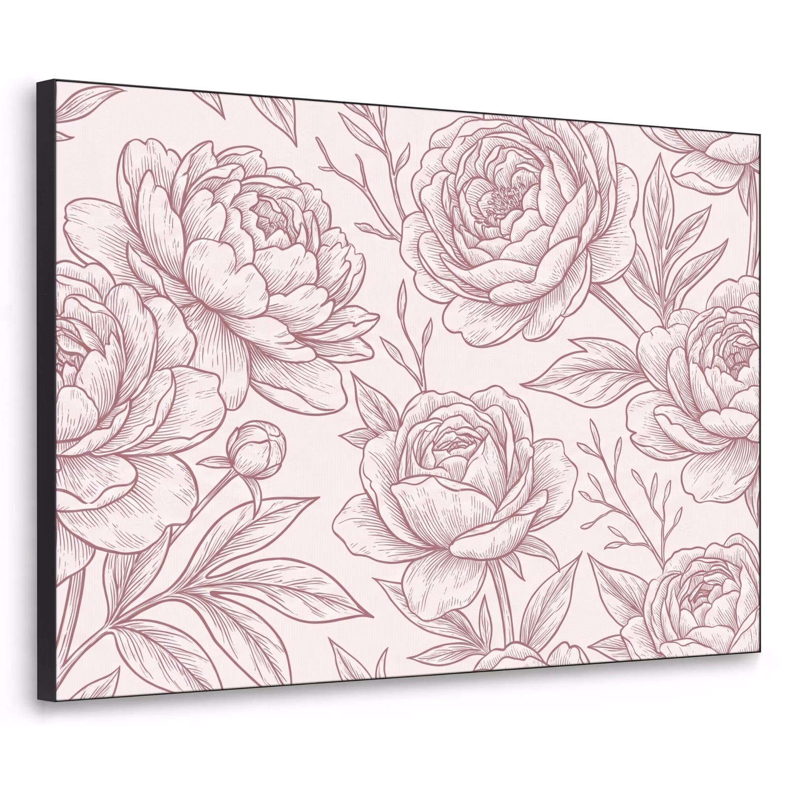 Art Frame - Blumen – Strichzeichnung – Rosa — 1