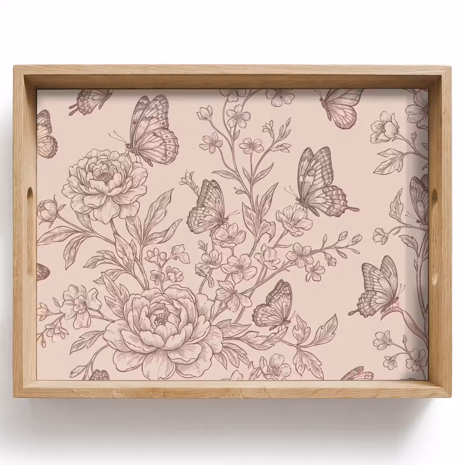 Tablett - Schmetterling – Blumen – Muster — 1