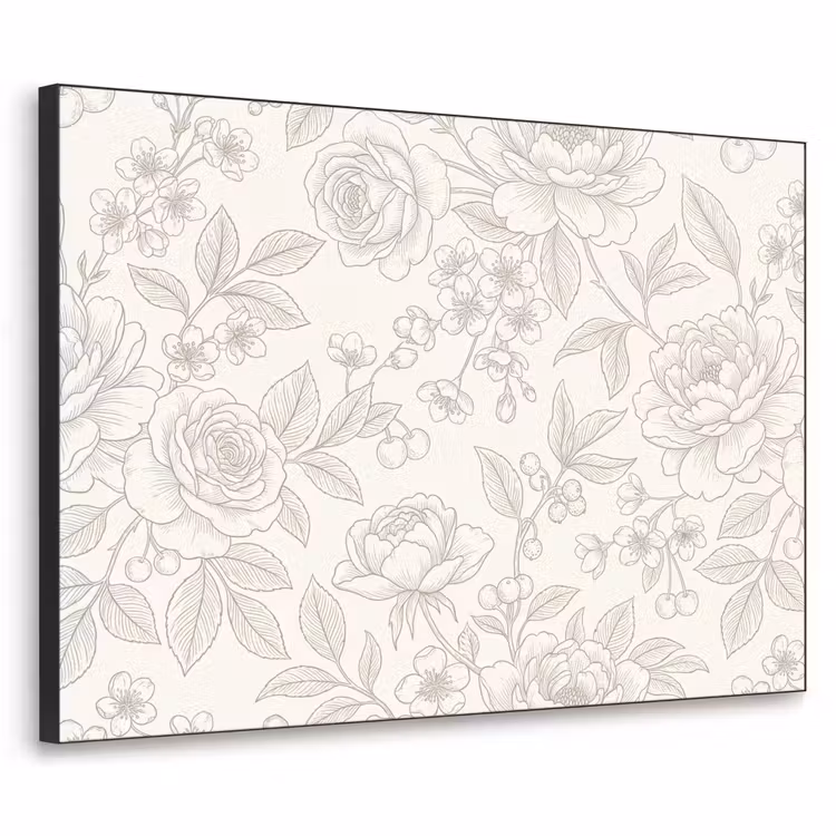Art Frame - Blumen – Strichzeichnung – Beige — 1