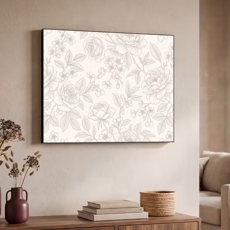 Art Frame - Blumen – Strichzeichnung – Beige — 3
