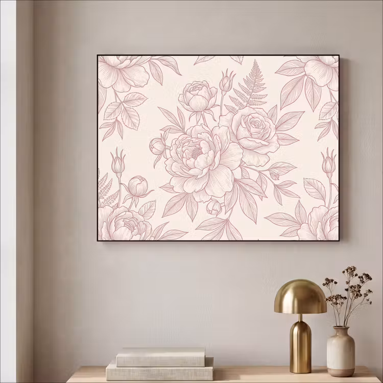 Art Frame - Blumen – Strichzeichnung – Botanisch — 4