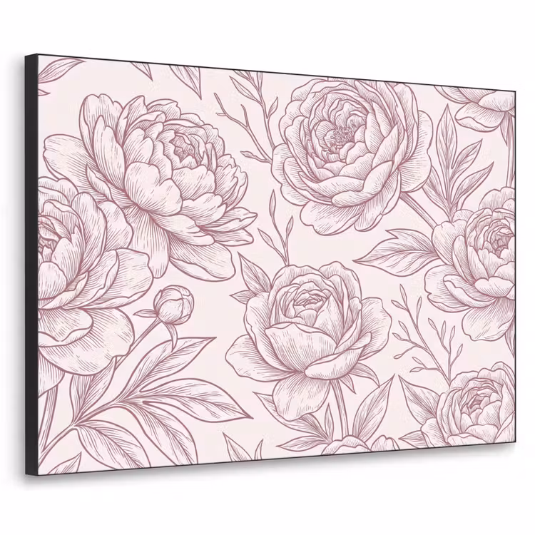 Art Frame - Blumen – Strichzeichnung – Rosa — 1