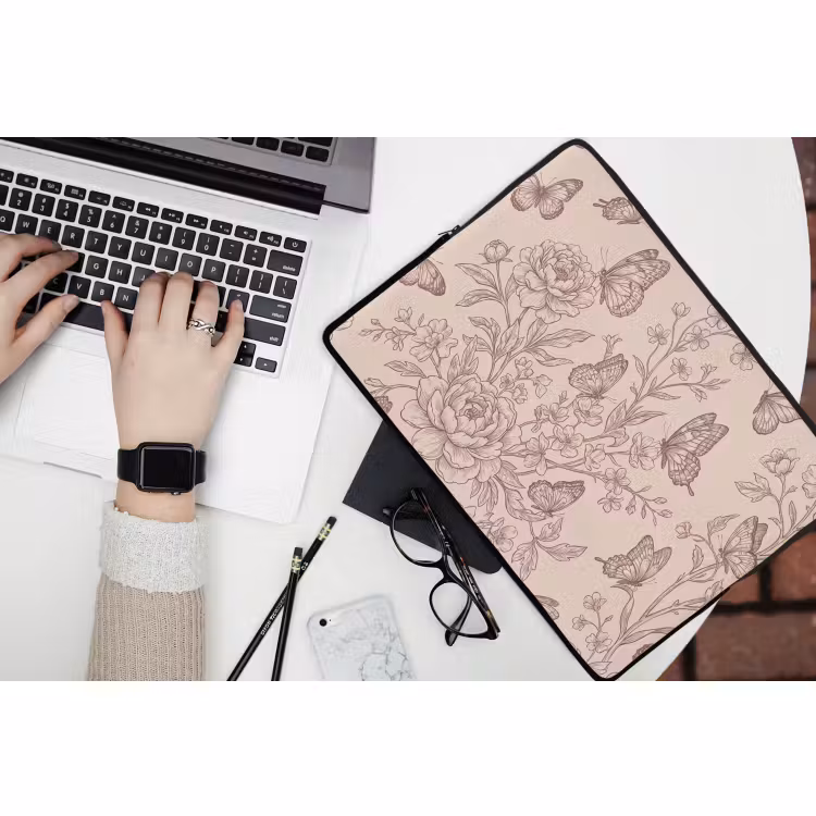Laptop hülle - Schmetterling – Blumen – Muster — 3