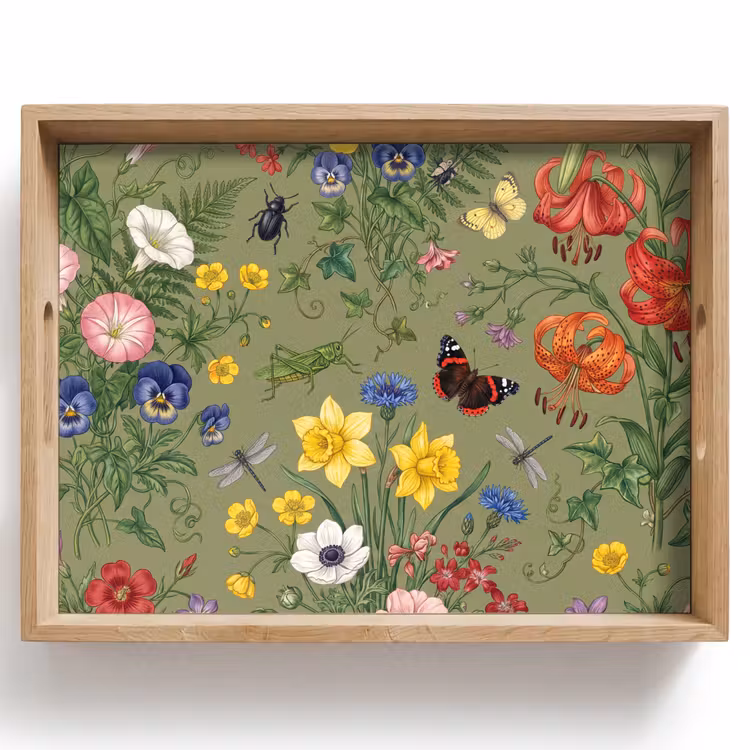 Tablett - Blumen – Insekten – Natur — 1