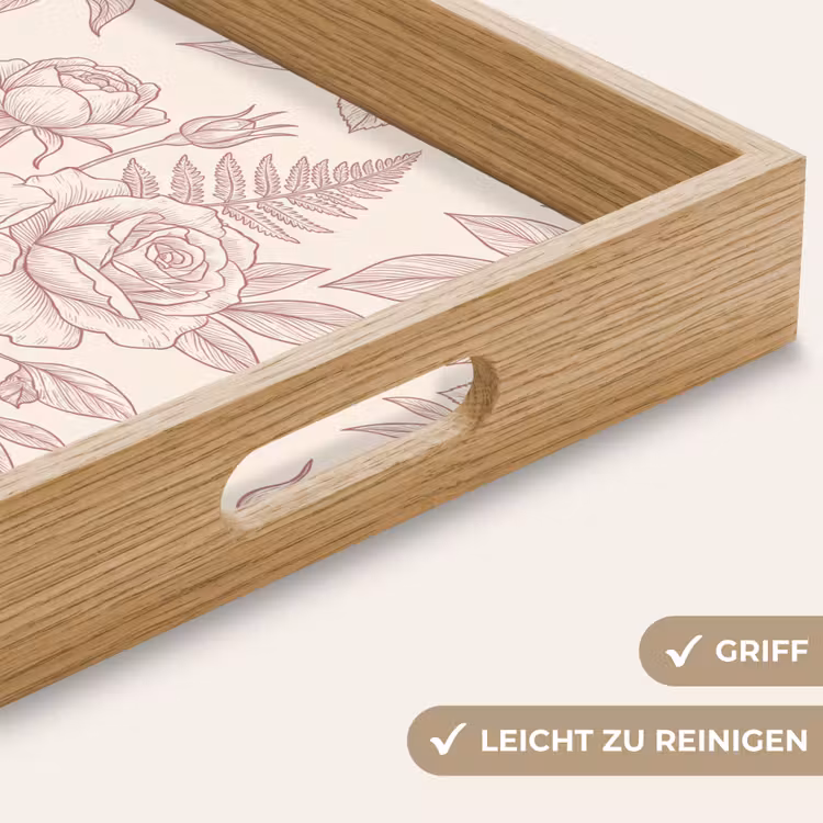 Tablett - Blumen – Strichzeichnung – Botanisch — 5