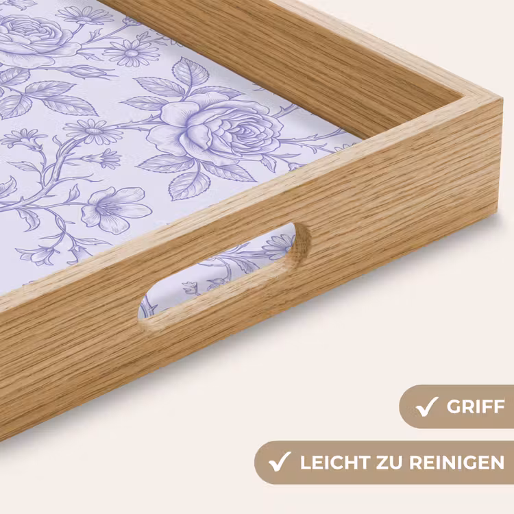 Tablett - Blumen – Vogel – Zeichnung — 5
