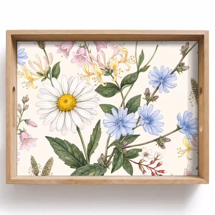 Tablett - Botanisch – Illustration – Farbenfroh — 1