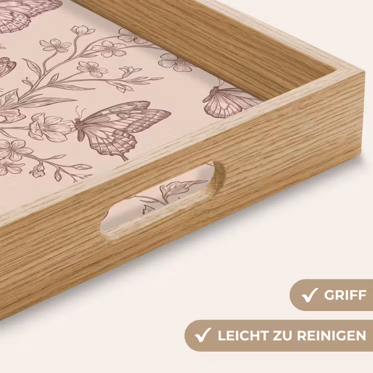 Tablett - Schmetterling – Blumen – Muster — 5