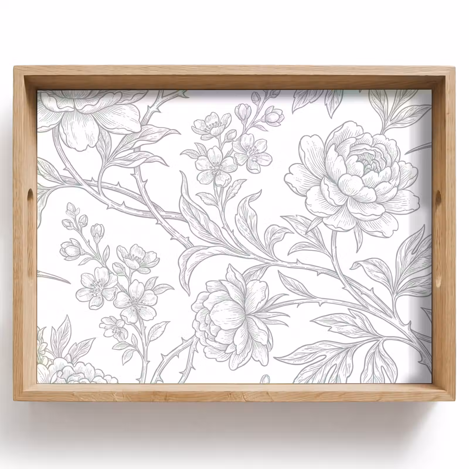 Tablett - Vogel – Blumen – Natur — 1