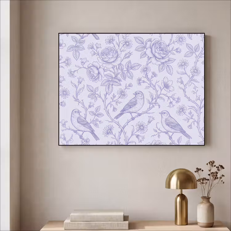 Art Frame - Blumen – Vogel – Zeichnung — 4