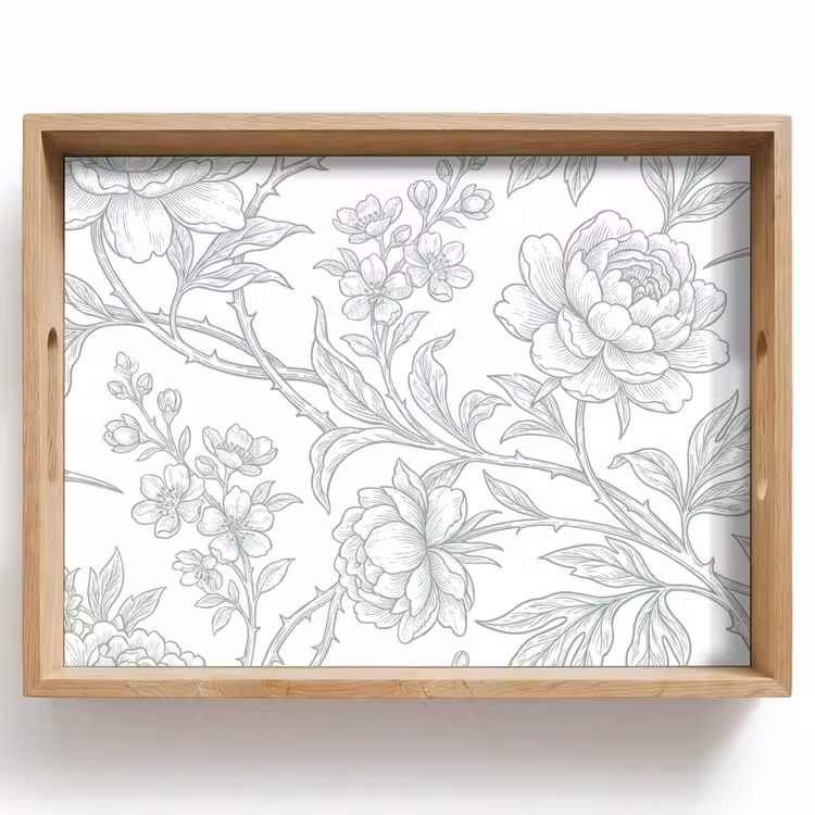 Tablett - Vogel – Blumen – Natur — 1