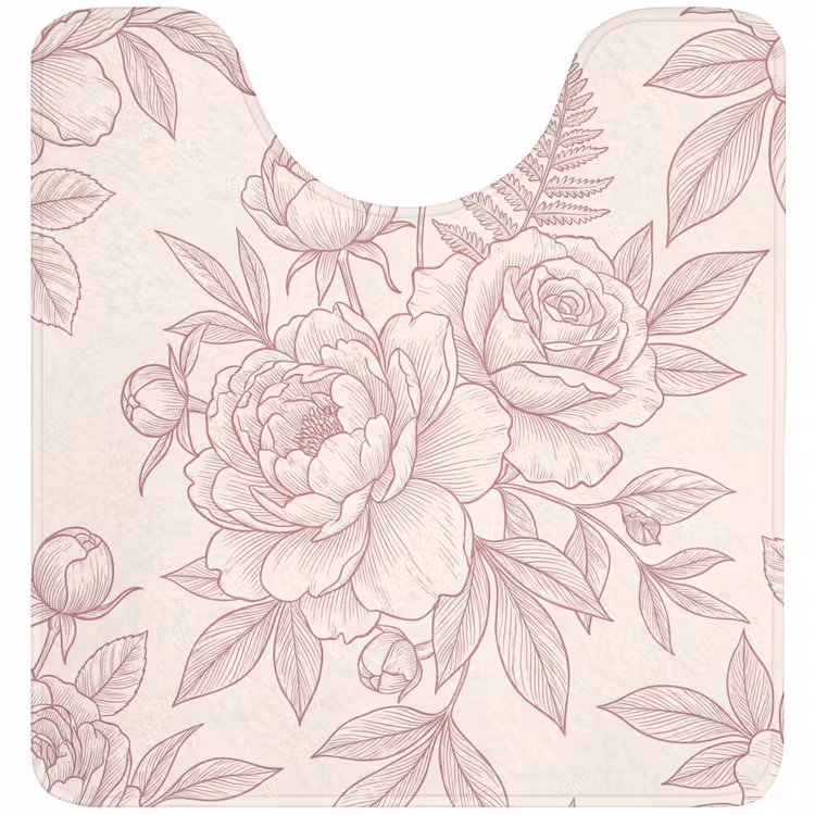 WC Vorleger - Blumen – Strichzeichnung – Botanisch — 1