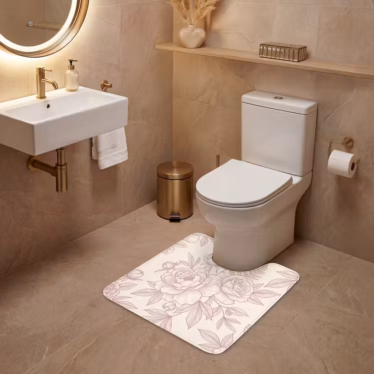WC Vorleger - Blumen – Strichzeichnung – Botanisch — 4