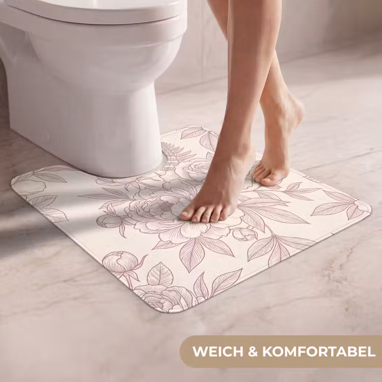 WC Vorleger - Blumen – Strichzeichnung – Botanisch — 5