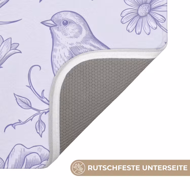 WC Vorleger - Blumen – Vogel – Zeichnung — 3