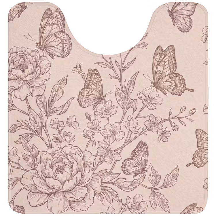 WC Vorleger - Schmetterling – Blumen – Muster — 1