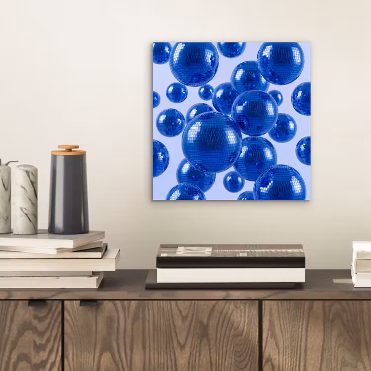 Alu-Dibond-Bild - Blaue Discokugel — 2