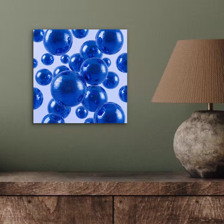 Alu-Dibond-Bild - Blaue Discokugel — 3