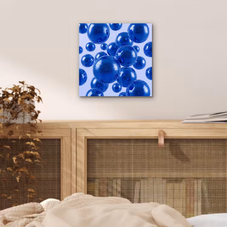 Alu-Dibond-Bild - Blaue Discokugel — 4