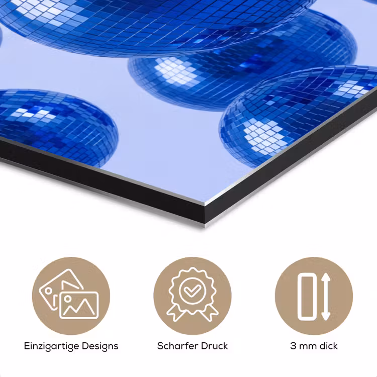 Alu-Dibond-Bild - Blaue Discokugel — 7