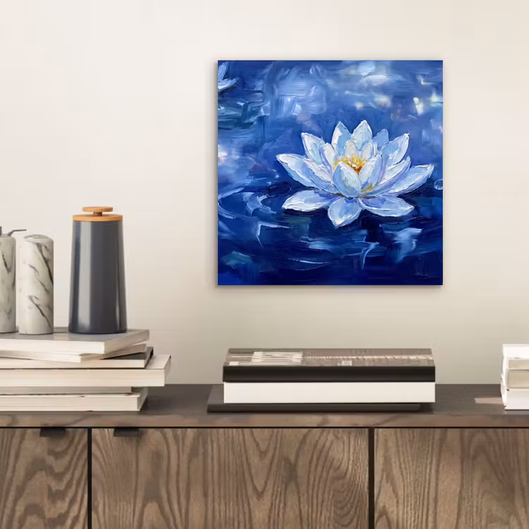 Alu-Dibond-Bild - Blaue Seerose – Wasser — 2