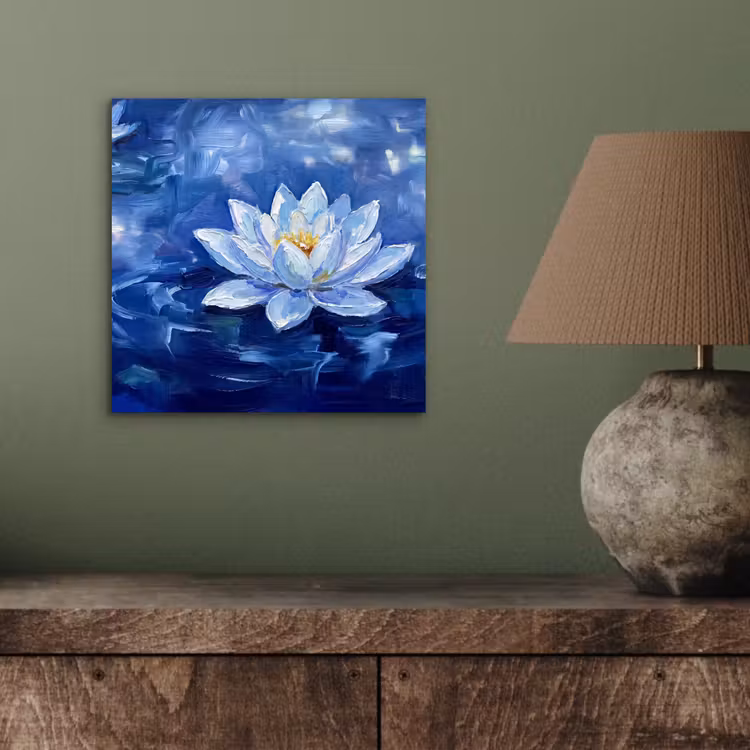 Alu-Dibond-Bild - Blaue Seerose – Wasser — 3
