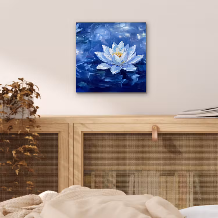 Alu-Dibond-Bild - Blaue Seerose – Wasser — 4