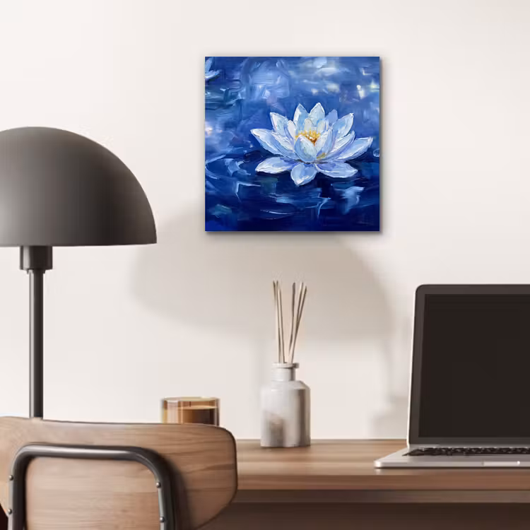 Alu-Dibond-Bild - Blaue Seerose – Wasser — 6