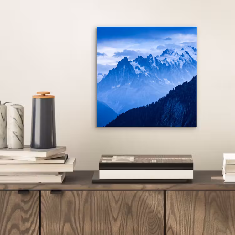 Alu-Dibond-Bild - Berge – Schnee – Blau — 2