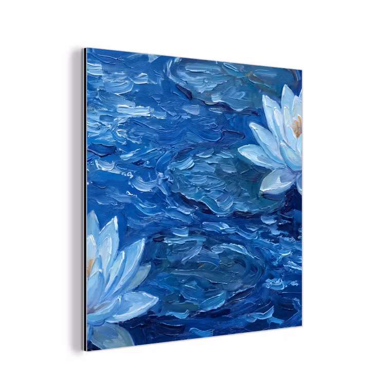 Alu-Dibond-Bild - Blumen – Wasser – Blau — 1