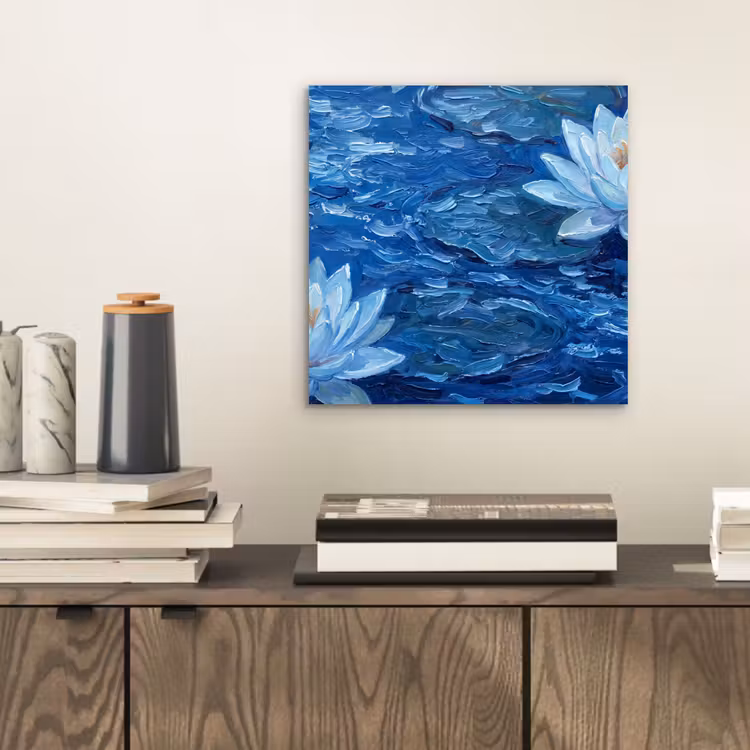 Alu-Dibond-Bild - Blumen – Wasser – Blau — 2