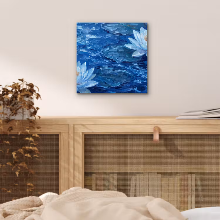 Alu-Dibond-Bild - Blumen – Wasser – Blau — 4