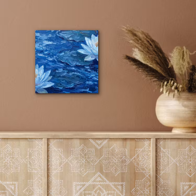 Alu-Dibond-Bild - Blumen – Wasser – Blau — 5