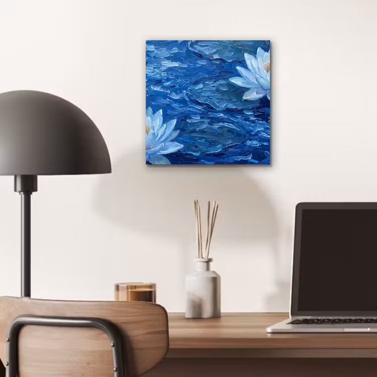 Alu-Dibond-Bild - Blumen – Wasser – Blau — 6