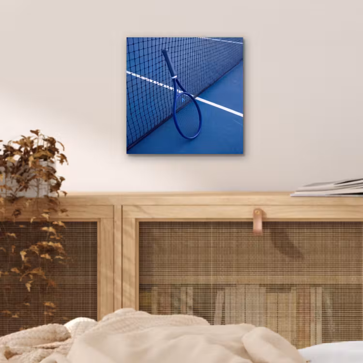 Alu-Dibond-Bild - Tennisschläger – Blau – Sport — 4