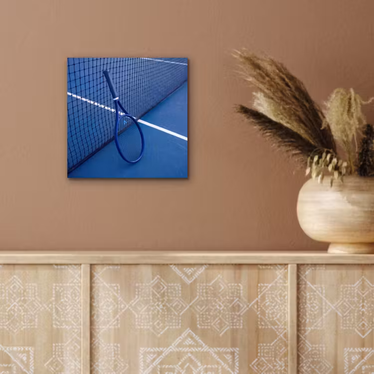 Alu-Dibond-Bild - Tennisschläger – Blau – Sport — 5