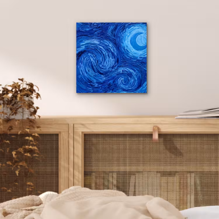 Alu-Dibond-Bild - Wirbel – Blau – Modern — 4