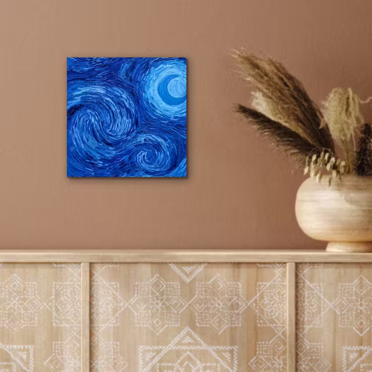 Alu-Dibond-Bild - Wirbel – Blau – Modern — 5