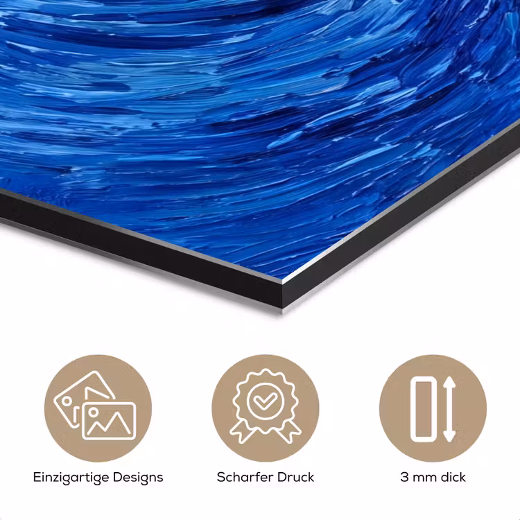 Alu-Dibond-Bild - Wirbel – Blau – Modern — 7