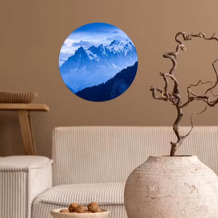 Runde Tapete - Berge – Schnee – Blau — 2