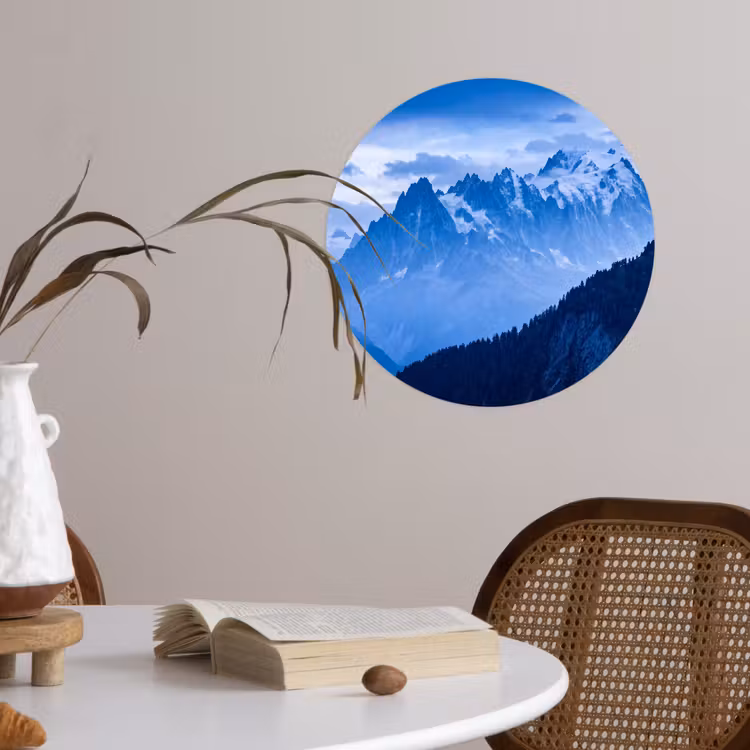 Runde Tapete - Berge – Schnee – Blau — 4