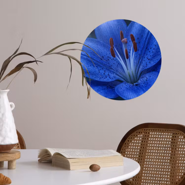 Runde Tapete - Blaue Blume – Natur — 4